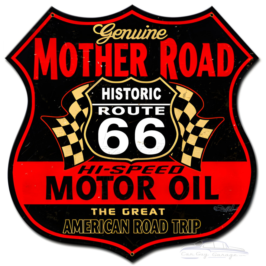 Route 66 The Mother Road Metal Sign - 24" x 24"