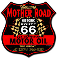 Route 66 The Mother Road Metal Sign - 18" x 18"