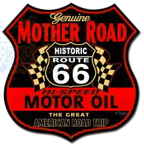Route 66 The Mother Road Metal Sign - 18" x 18"