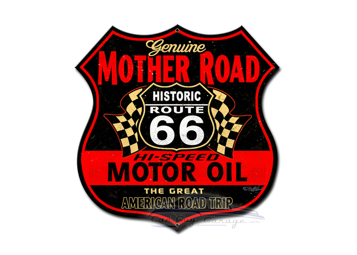 Route 66 The Mother Road Metal Sign - 18" x 18"