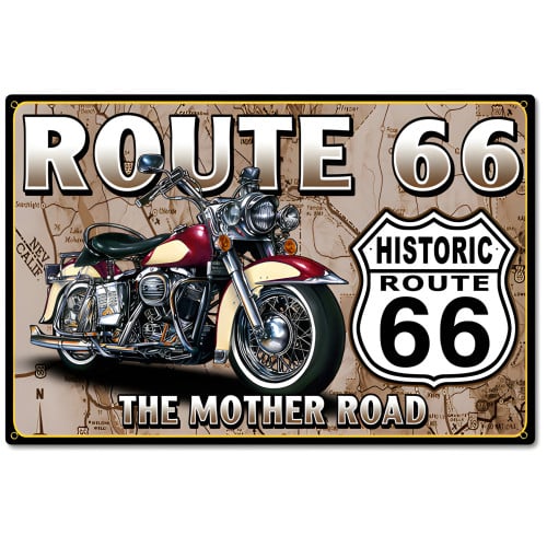 Route 66 The Mother Road Metal Sign - 24" x 16"
