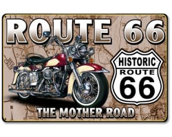 Route 66 The Mother Road Metal Sign - 18" x 12"