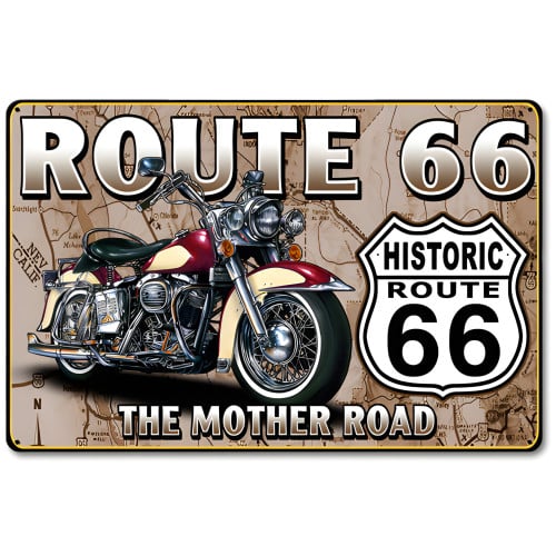 Route 66 The Mother Road Metal Sign - 18" x 12"