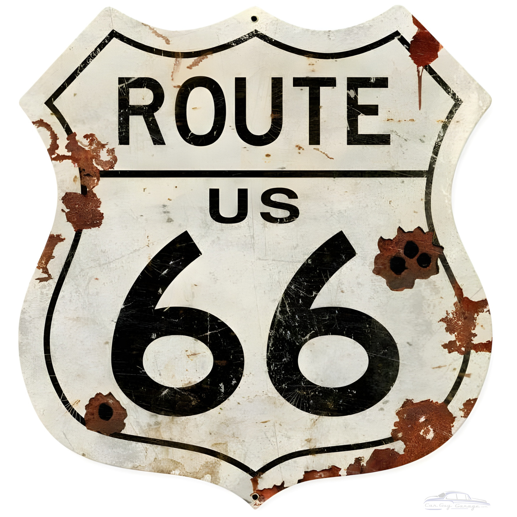 Route US 66 Shield Metal Sign - Vintage 15"x15" Wall Decor