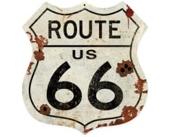 Route US 66 Shield Metal Sign - 15" x 15"