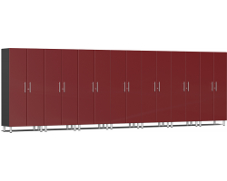 Ruby Red Metallic MDF 7-Pc Tall Garage Closets