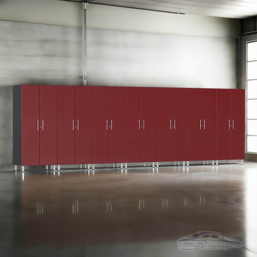 Red Modular 7 Piece Garage Storage Closets Red Modular 7 Piece Garage Storage Closets