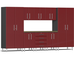 Ruby Red Metallic MDF 9-Piece Kit with Worktop