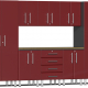 Ruby Red Metallic MDF 9-Piece Kit with Worktop