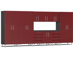 Ruby Red Metallic MDF 10-Piece Kit with Recessed Worktop