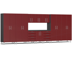 Ruby Red Metallic MDF 11-Piece Kit with Workstation