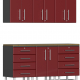 Ruby Red Metallic MDF 7-Piece Kit with Bamboo Worktop