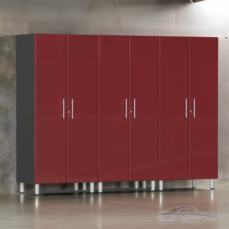 Red Modular 3 Piece Garage Storage Closets Red Modular 3 Piece Garage Storage Closets