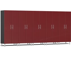 Ruby Red Metallic MDF 5-Pc Tall Garage Closets