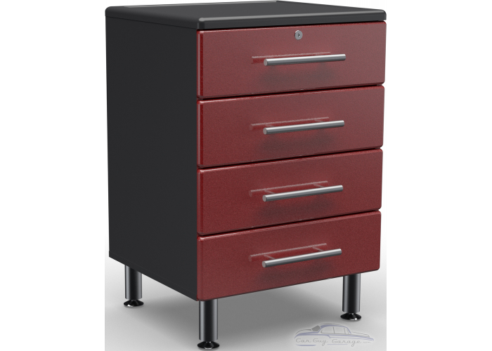 Ruby Red Wood 4-Drawer Base Cabinet