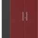Ruby Red Metallic MDF 2-Door Tall Closet