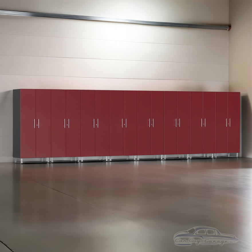 Red Modular 8 Piece Garage Storage Closet Kit Red Modular 8 Piece Garage Storage Closet Kit