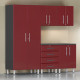 Red Modular 5 Piece Kit of Garage Cabinets Red Modular 5 Piece Kit of Garage Cabinets