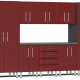 Red Modular 11 Piece Kit with Bamboo Worktop
