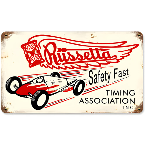 Russetta Timing Metal Sign - 14" x 8"