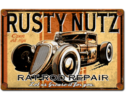 Rusty Nutz Metal Sign - 24" x 16"