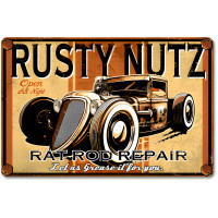 Rusty Nutz Metal Sign - 18" x 12"