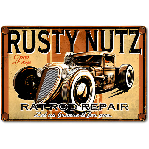 Rusty Nutz Metal Sign - 18" x 12"
