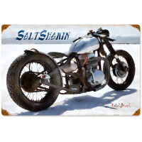 Salt Shakin Motorcycle Metal Sign - 18" x 12"
