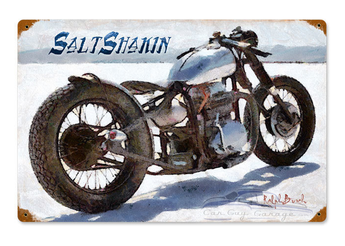 Salt Shakin Motorcycle Metal Sign