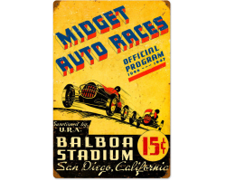 San Diego Midget Races Metal Sign