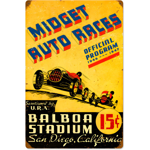 San Diego Midget Races Metal Sign - 16" x 24"