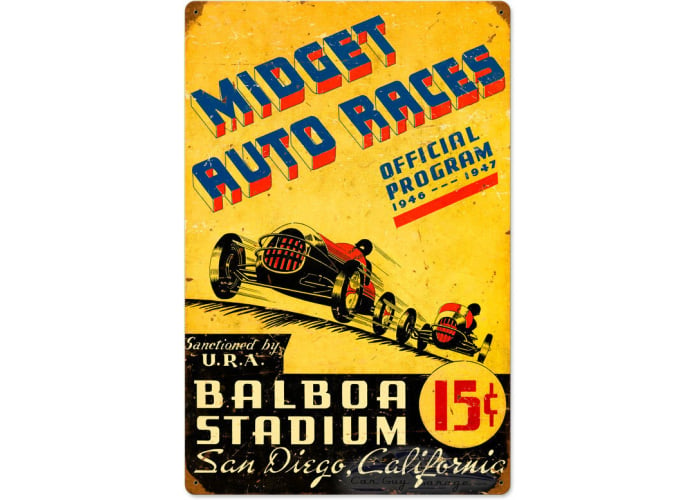 San Diego Midget Races Metal Sign