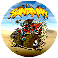 Sand Man Metal Sign - 14" Round