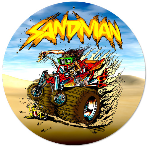 Sand Man Metal Sign - 14" Round