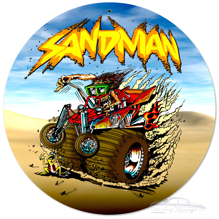 Sand Man Metal Sign - 14" Round