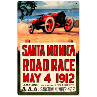 Santa Monica Metal Sign - 12" x 18"