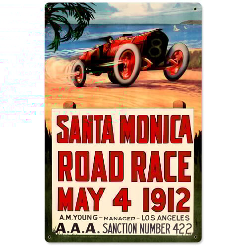 Santa Monica Metal Sign - 12" x 18"