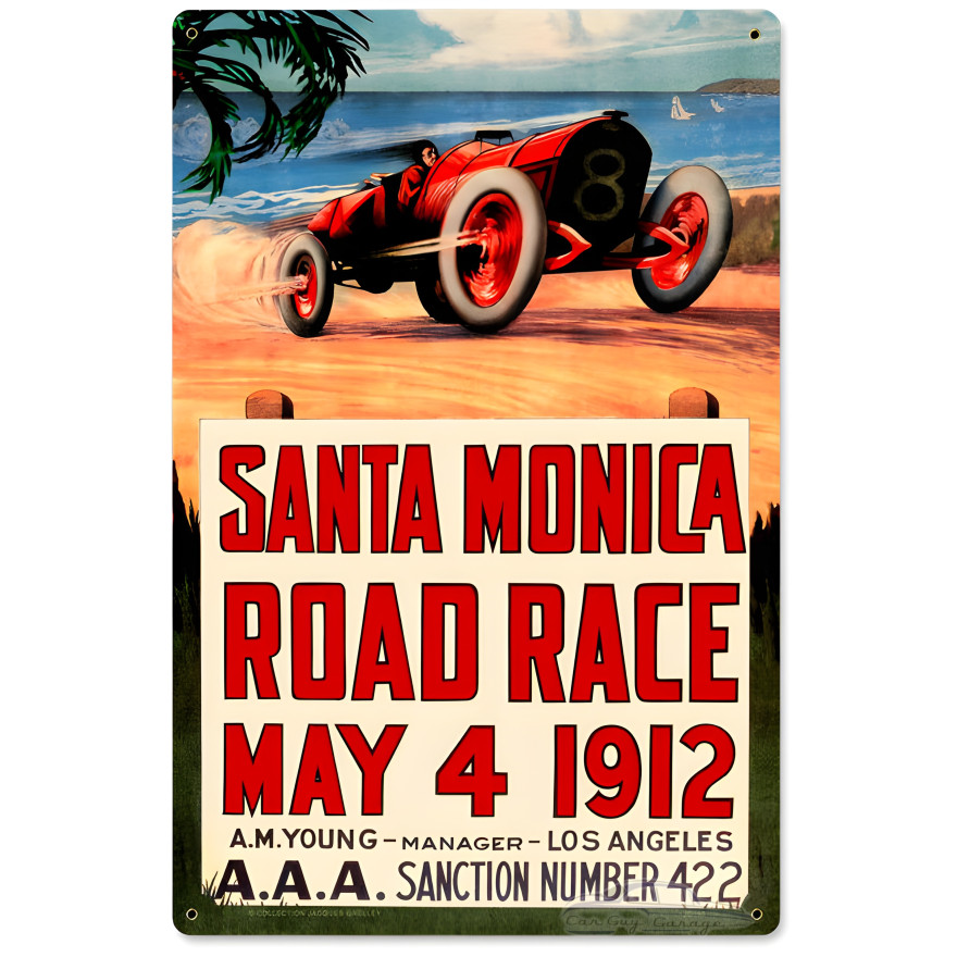 Santa Monica Metal Sign - 12" x 18"
