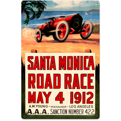 Santa Monica Metal Sign - 16" x 24"