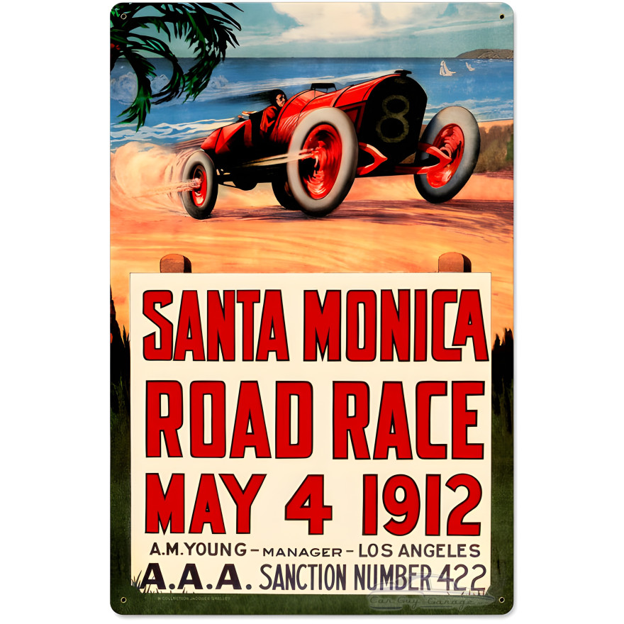 Santa Monica Metal Sign - 16" x 24"