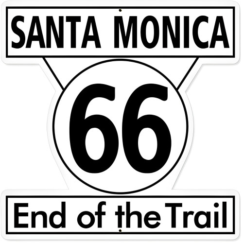 Santa Monica 66 Metal Sign - 16" x 16"