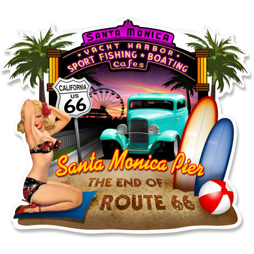 Santa Monica Metal Sign - 15" x 17"