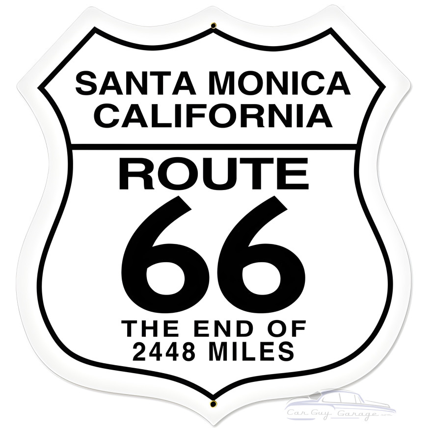 Santa Monica Metal Sign - 28" x 28" Custom Shape