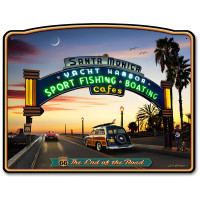Santa Monica Pier Metal Sign - 15" x 12"