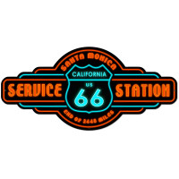 Santa Monica Service Metal Sign - 26" x 12"