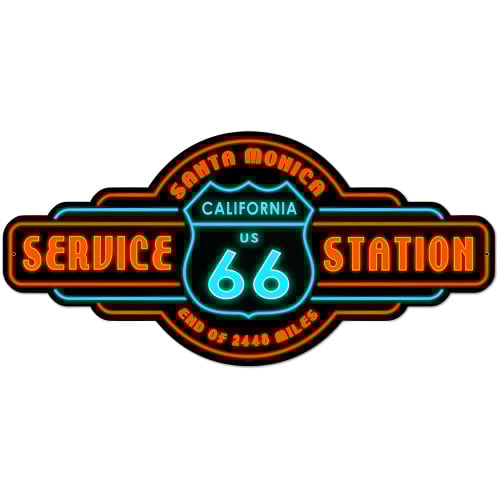 Santa Monica Service Metal Sign - 26" x 12"