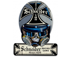 Schneider Cams Helmet Metal Sign