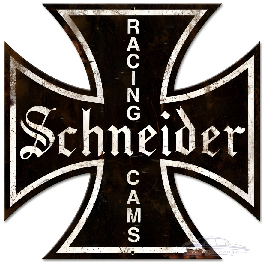 Schneider Logo - Grunge Metal Sign - 28" x 28"