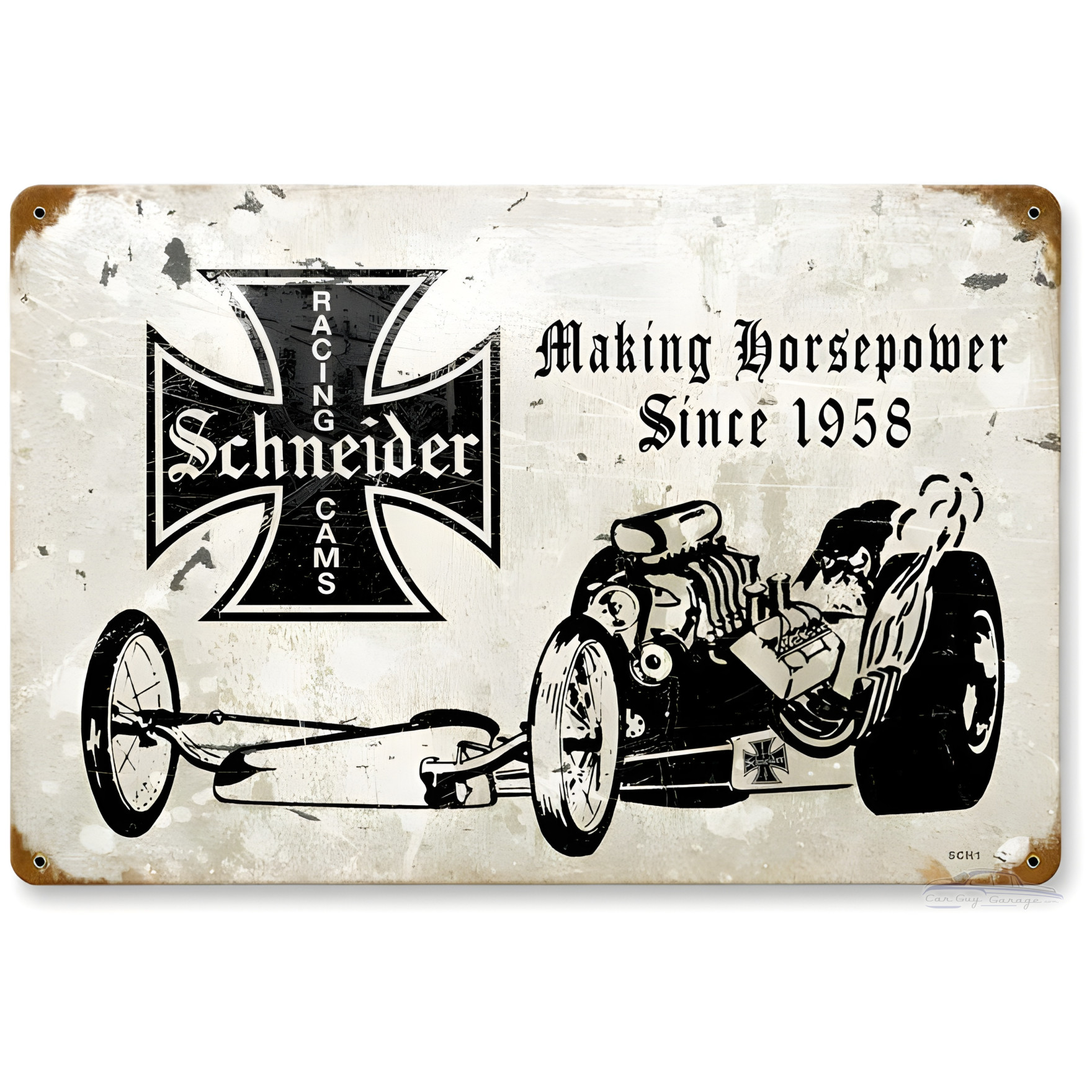 Racing Machine Sign Schneider Racing Cams Metal Sign - Vintage 18