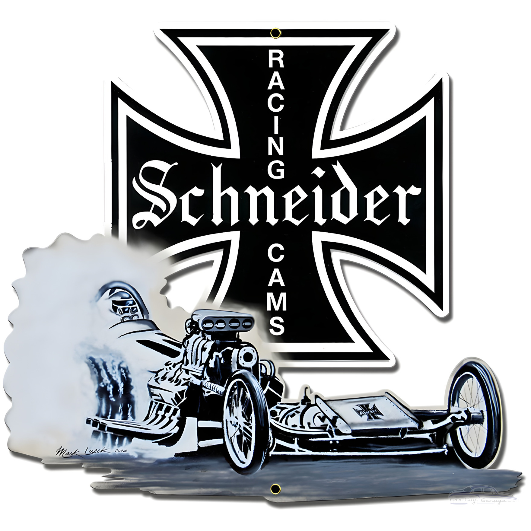 Racing Metal Sign - Schneider Dragster Garage Art